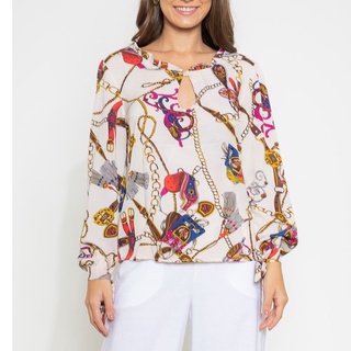 camisa feminina / manga longa / blusa social / estampada / ly8878