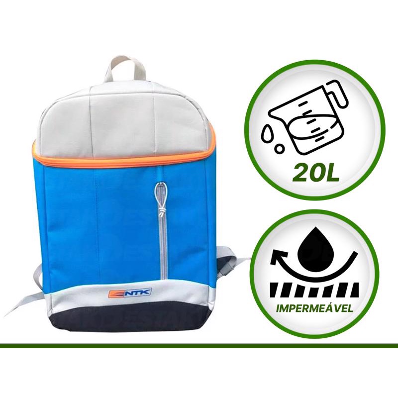 Cooler Bolsa Mochila Térmica Bebida Cerveja Lanche Praia Viagem 20 Litros