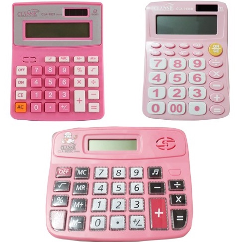 Calculadora Rosa Pink Portátil de Mesa Escritório Escolar Diversos Modelos