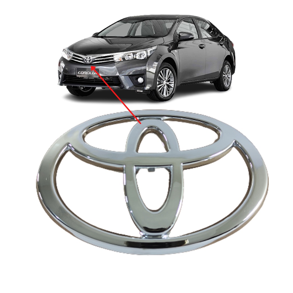 Emblema Dianteiro Grade Toyota Corolla 2015 2016 2017 2018 Cromado ADESIVO