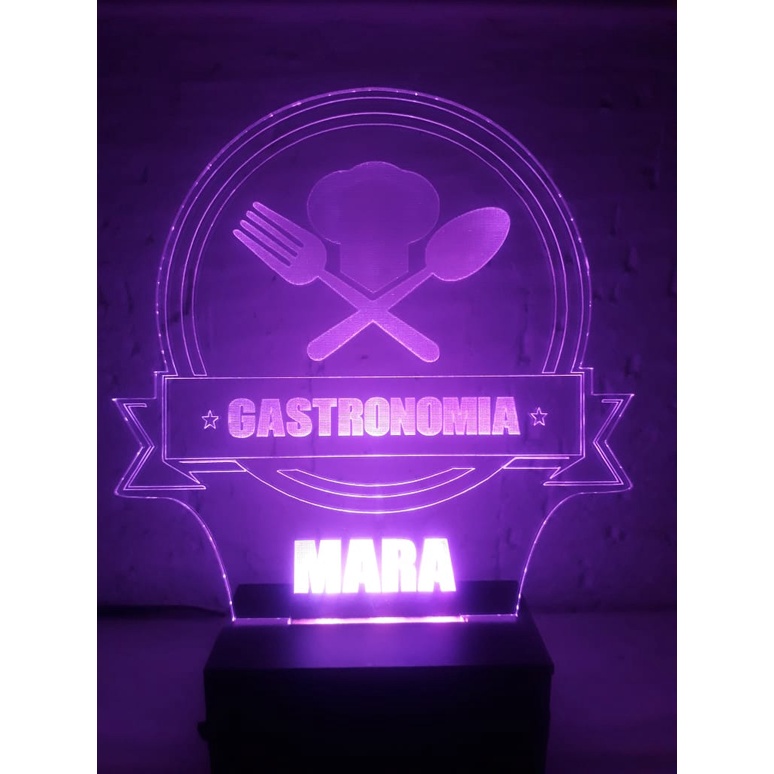 Luminária Abajur Led Gastronomia personalizada