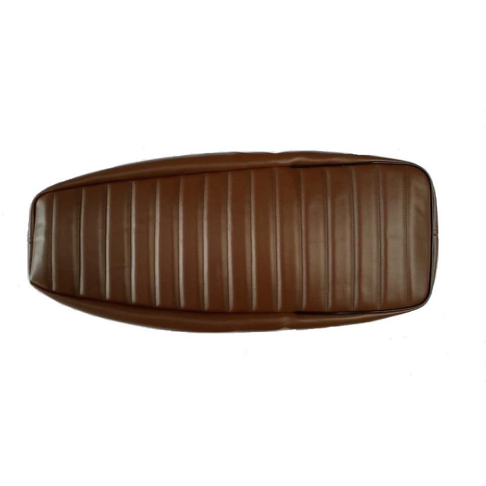 Capa De Banco Café Racer No Modelo Listrado Chocolate Com Cinta - Cb 400 / Cb 450 / Cg 125 82 Bolinha / Cg 125 De 83 a 89 / Chopper 150 / Intruder 125 / Intruder 250 / Ml 125 De 83 a 89 / Turuna De 83 a 89
