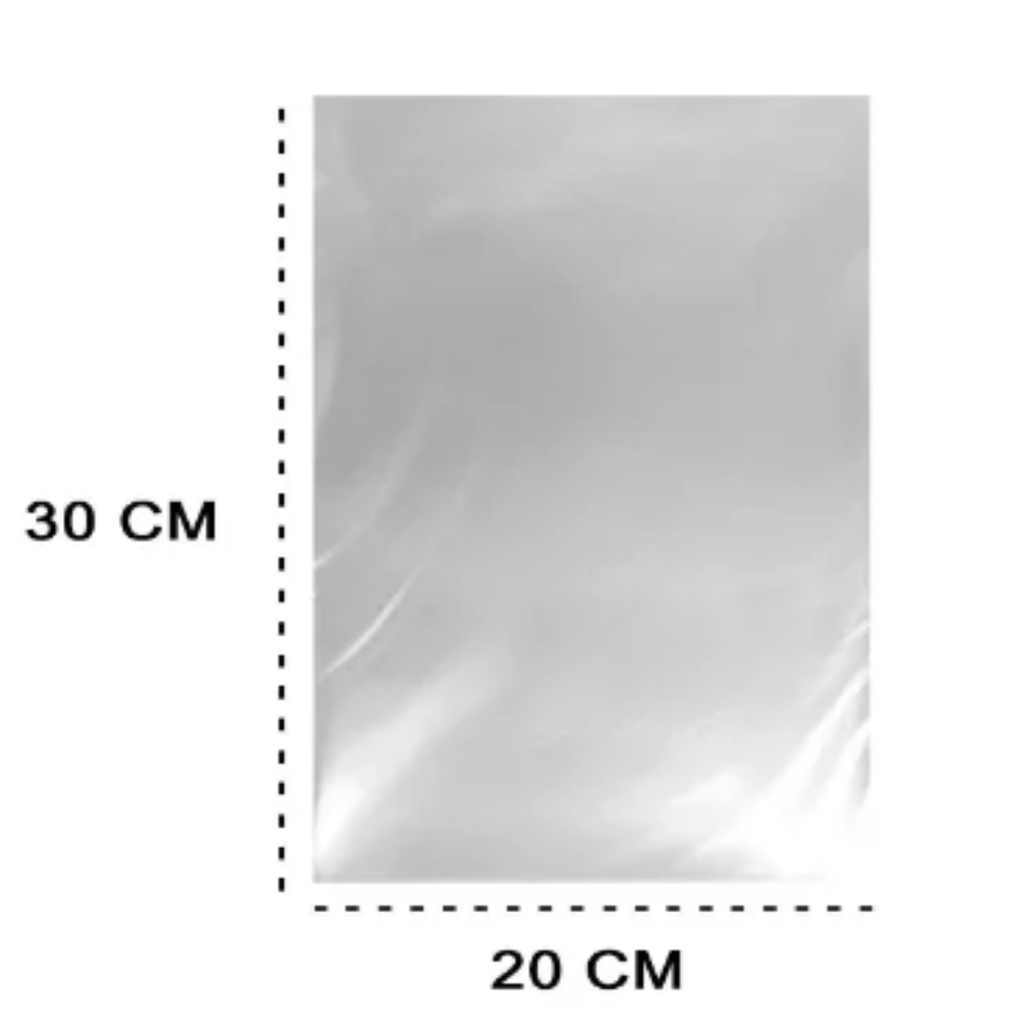 Saco Presente Plástico Transparente Celofane Bopp 20x30cm 50 Und Vmp Pode ser Selada a Calor