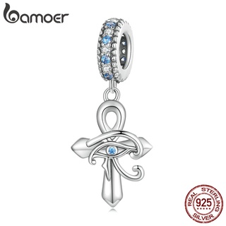 Pingente Bamoer 925 Sterling Cross Horus Olhos De Cavalo Acessórios Para Pulseira DIY Colar Joias