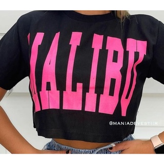 Cropped Blusinha T-shirt Malibu Tendência