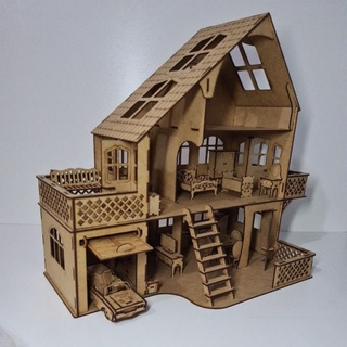 Casinha de boneca Polly  Lol MDF + kit de moveis Lançamento "Brinde Carrinho quebra cabeça"