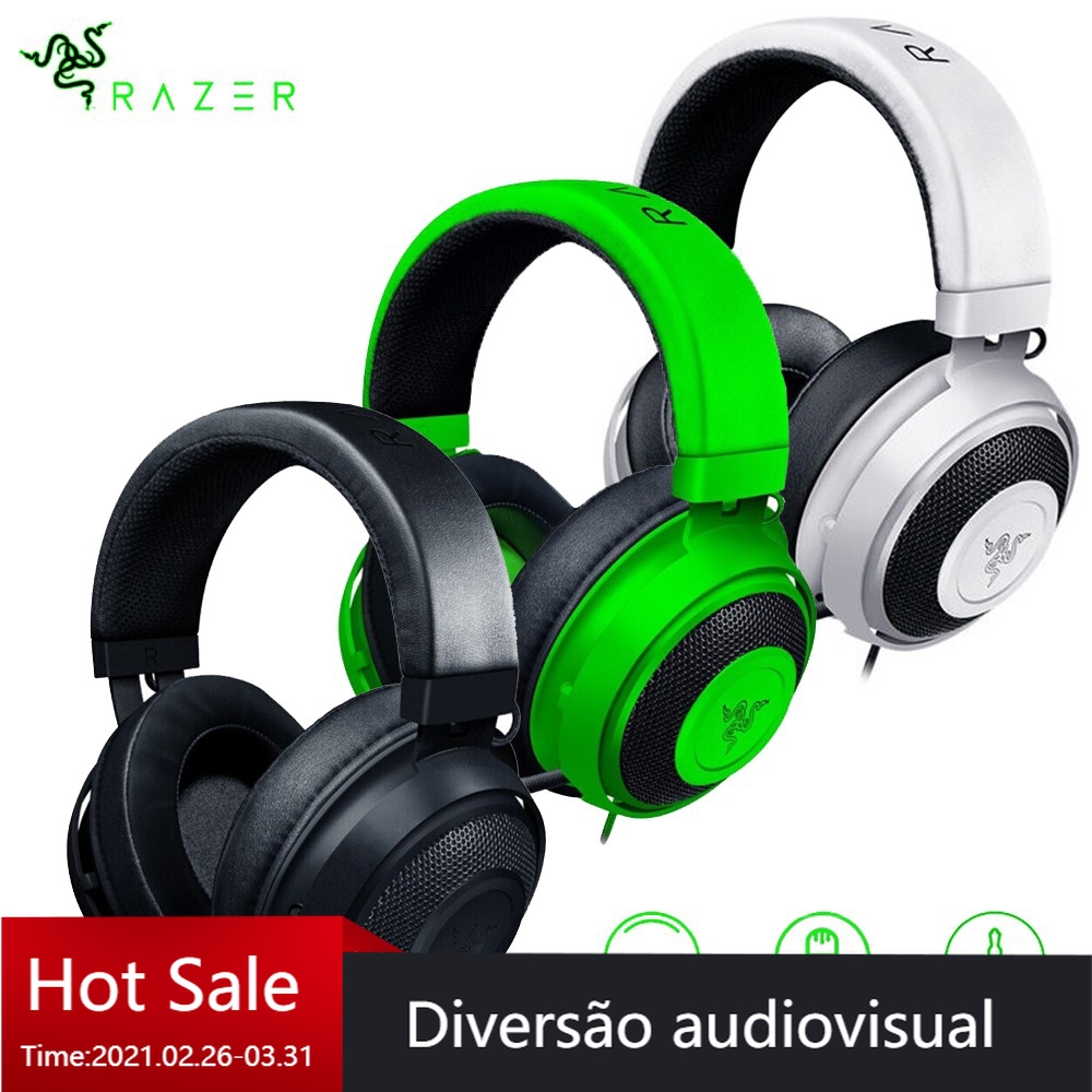 Fone De Ouvido Original Razer Kraken Pro V2 Com Fio Headset Gamer 7 1 Surround Sound Com Microfone Shopee Brasil