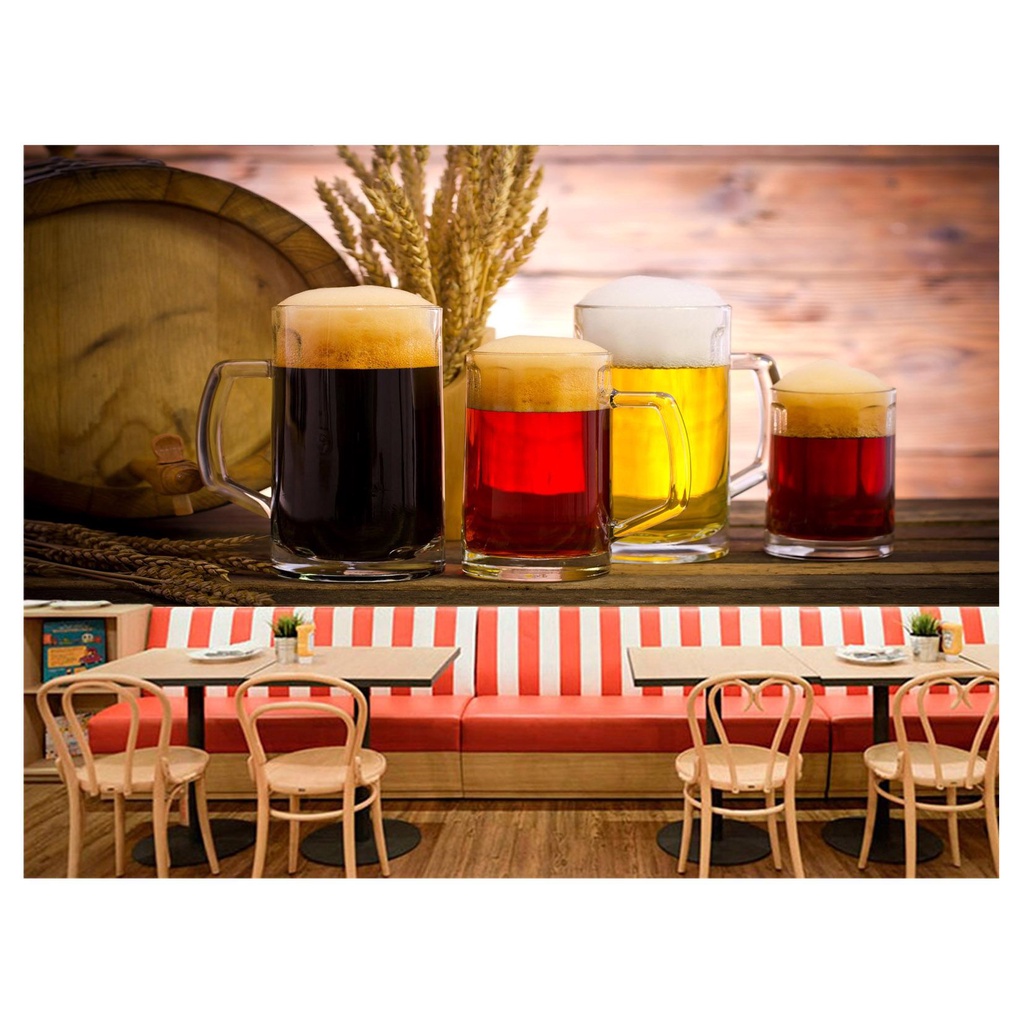 papel de parede Cerveja bebida barril chopp 3D m² AL105