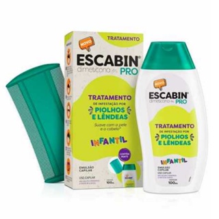 Escabin Pro Piolhos E Lêndeas Com 100 ml + Pente Fino Tratamento Eficaz Suave Com A Pele E Cabelo em Oferta na Shopee