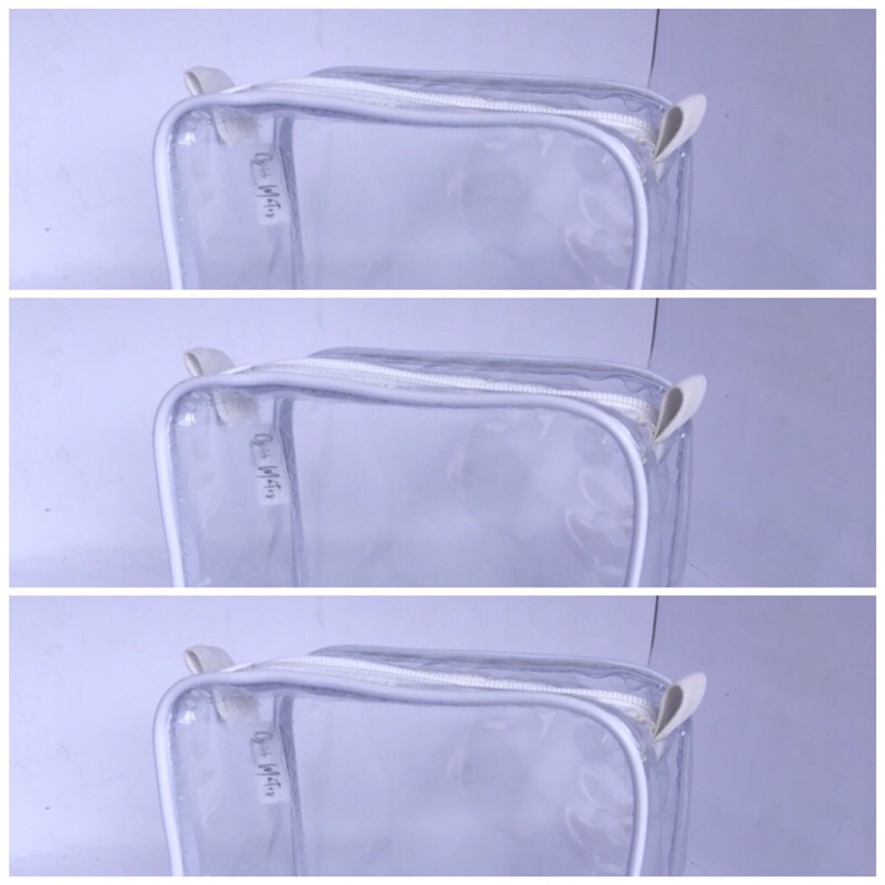 kit 3 Mini Necessairre Transparente e (Branca Gelo) kit Barber - Maquiagem - Organizadora de viagem - multiuso