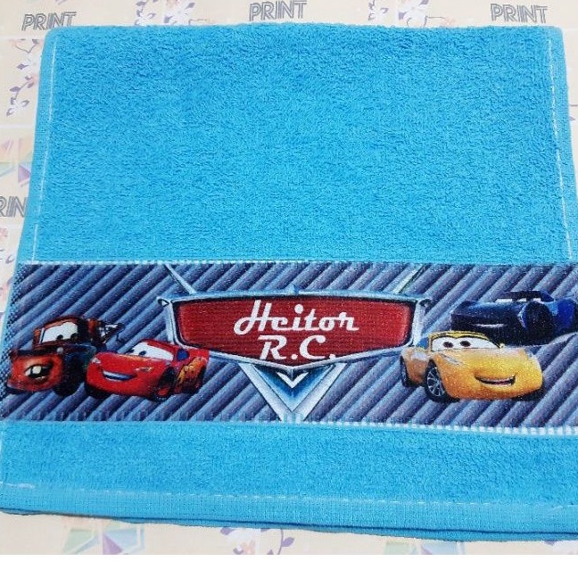 Toalhinha de Mão CARROS DISNEY Personalizada COM NOME -  Toalha de Boca Criança #ZLprint - Lavabo Infantil