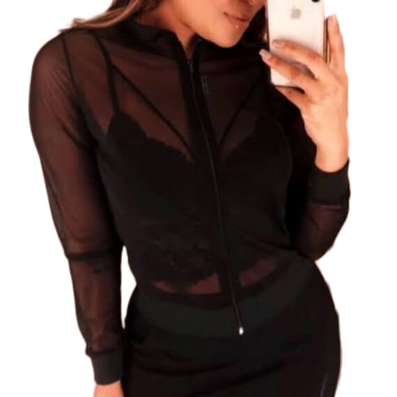 Jaqueta Bomber Casaco + Cropped Renda