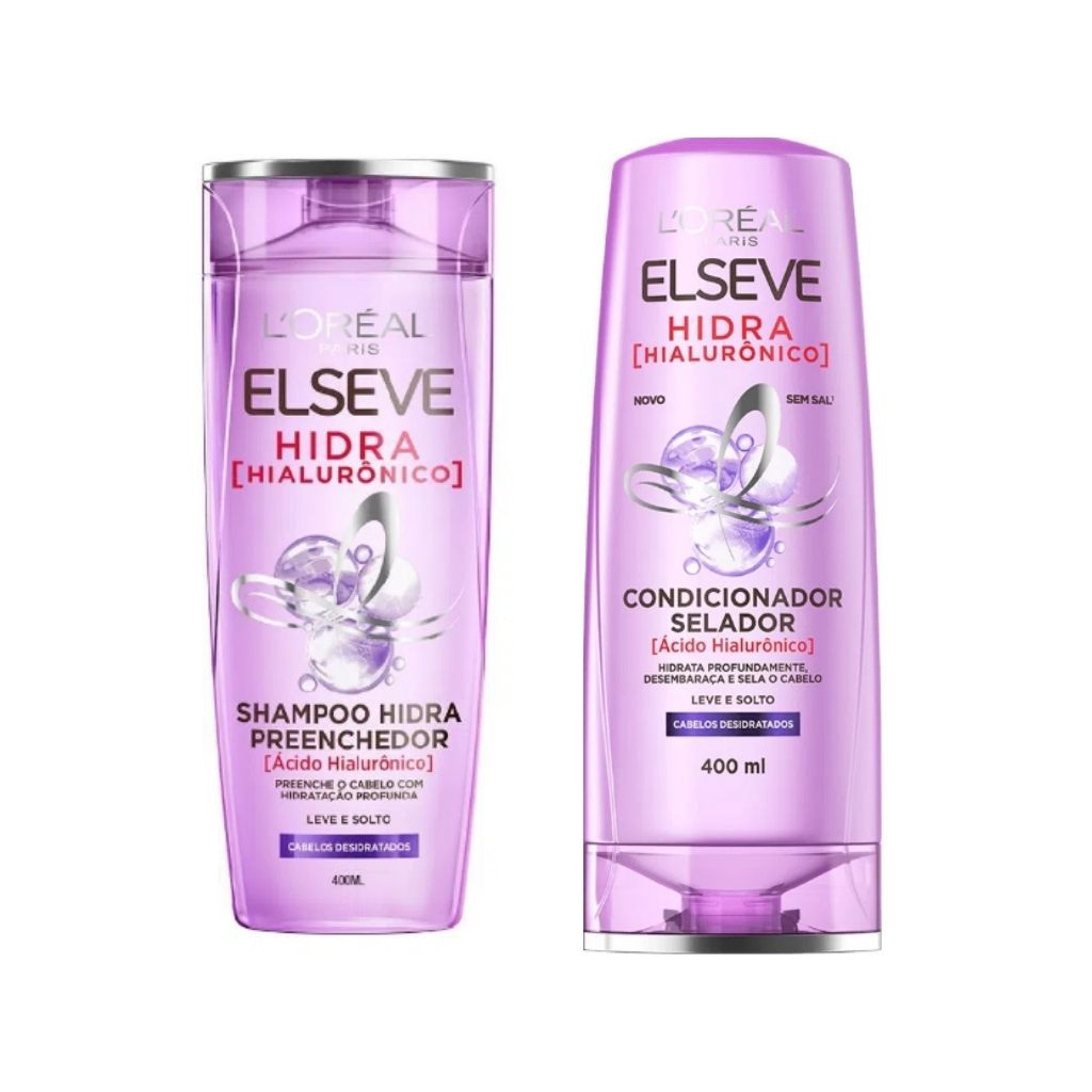 Shampoo 400ml + Condicionador 400ml Kit Elseve Hidra Hialurônico