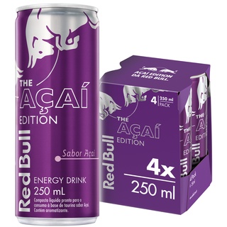 Energético Red Bull Energy Drink - Açaí Edition 250 ml - 4 latas