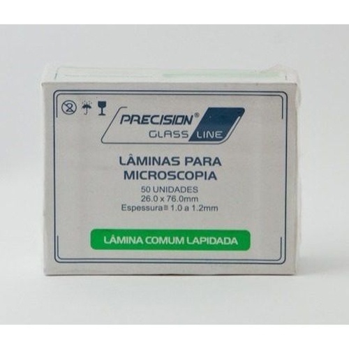 Lâmina Vidro Microscopia (26 X 76)mm Lisa Lapidada 50un