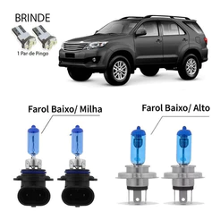 Lampadas Brancas Farol Alto/milha/baixo 8500k Hilux Sw4
