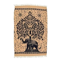 Canga De Praia Indiana Elefante Arvore Da Vida Viscose Alta Qualidade