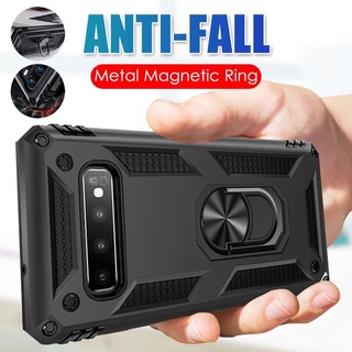 Capa De Silicone Com Anel De Metal Magnético Anti-Impacto Para Samsung Galaxy Note 10 Plus 9 8 J7 Pro Prime S10