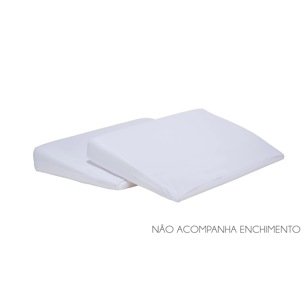 Capa Rampa Anti Refluxo Para Berço Branca 08 cm X 38 cm x 58 cm Percal 140 Fios 100% Algodão