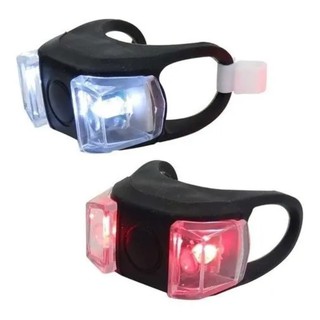 Kit Sinalizador Led Silicone Vista Light Bike Farol Lanterna