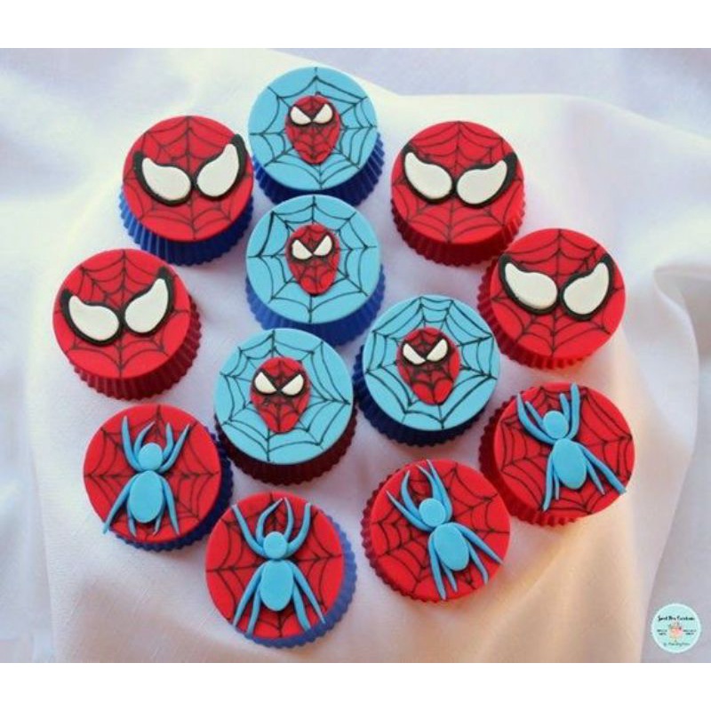 Apliques de pasta americana do homem aranha para docinhos (25unidades) Shopee Brasil