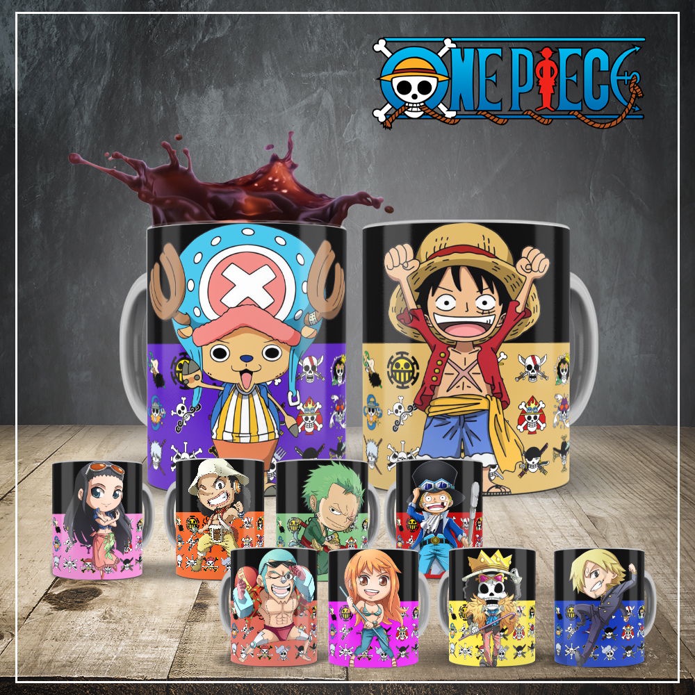 Caneca 325ml Anime One Piece Personagens Nakamas