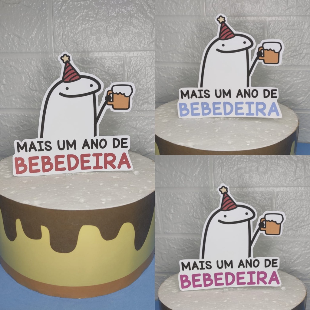 Papel de arroz Bentô cake, Bolo marmita Flork meme 02, Magalu Empresas