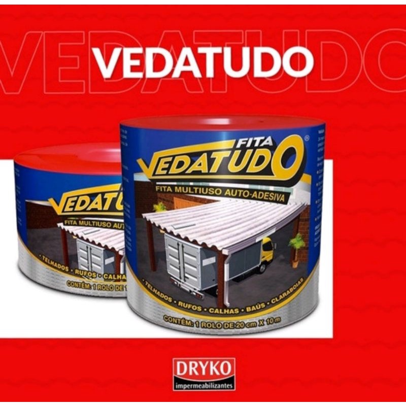 Fita adesiva multiuso manta asfáltica 10CM, 15CM, 20cm e 30CM rolo com 10m vedação telhado, calha rufo vedatudo