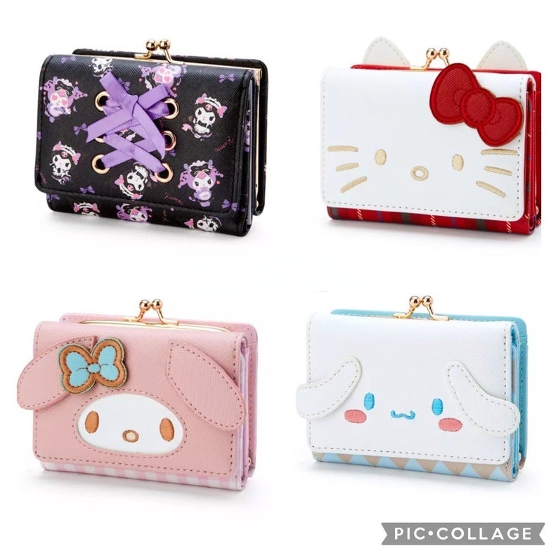 Carteira De Desenho Japonês Kawaii Kuromi Cinnamoroll My Melody H . Gatinha Feminina em Oferta na Shopee