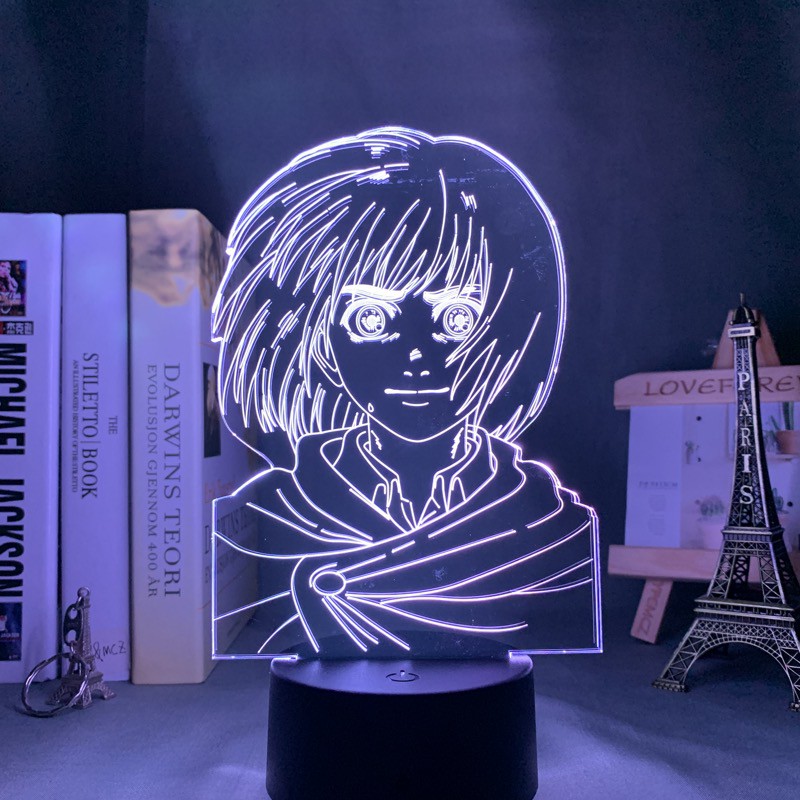 Anime Attack on Titan Figure Luminária LED 3D Noturna Presente e Decoração