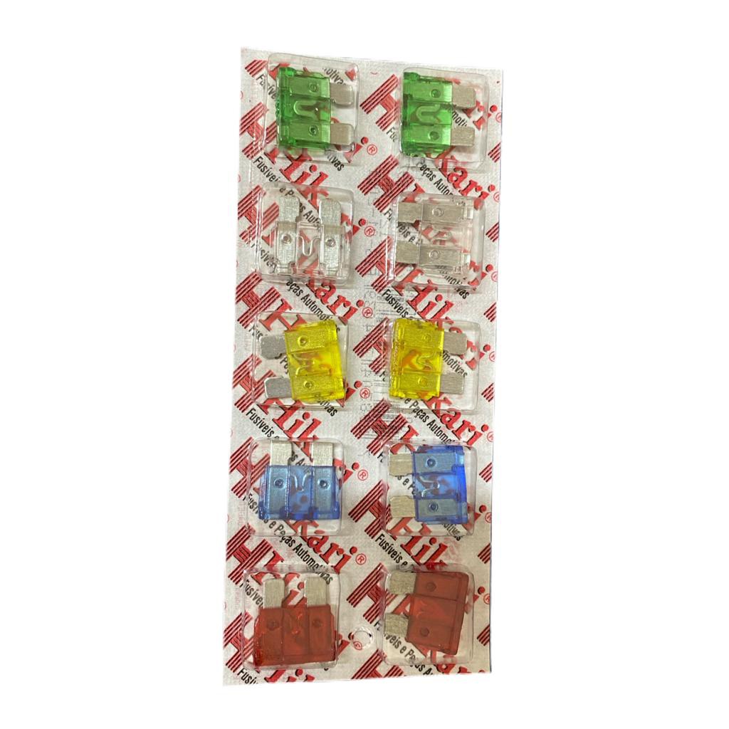 Fusível Lamina Automotivo 10 15 20 25 30 Amperes - cartela c/10unidades em Oferta na Shopee