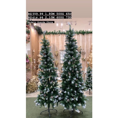Árvore de Natal Slim Nevada com Pinho 1,80m 500 Galhos | Shopee Brasil