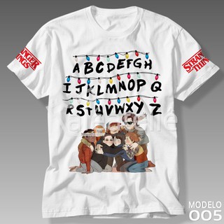 Camiseta Stranger Things Friends Unissex Feminina Masculina Branca Manga Curta