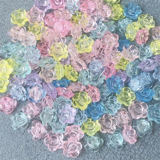 50pçs 12mm Acrílico Transparente Pequenas Contas De Flores Soltas diy Joias Com