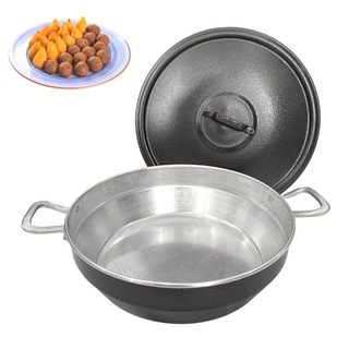 Tacho Alumínio Com Tampa N30 ou N32 Frituras Batata Pastel Salgado Camarão Moqueca