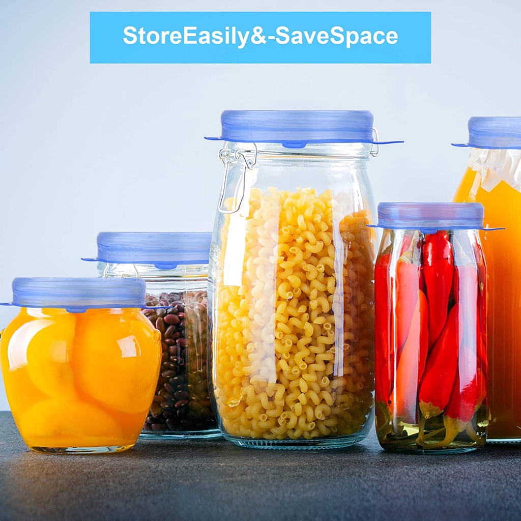 Tampa De Silicone Flexivel Reutilizavel Kit 6 Unidades em Oferta na Shopee