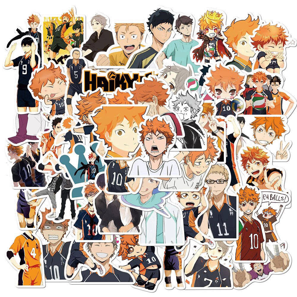 52 Peças Adesivos De Anime Japonês À Prova D'água Haikyuu Para Skate Guitarra Laptop Computadores