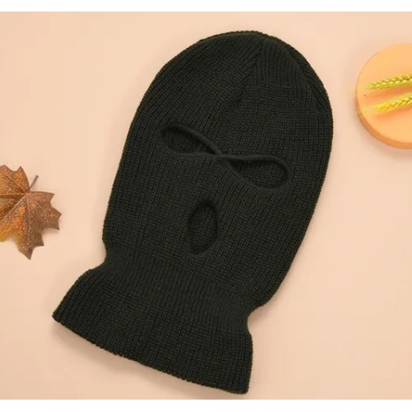 Touca Balaclava Malha de Inverno  Touca Ninja Balaclava 3 Furos P/ Frio Inverno Motoqueiro Moto