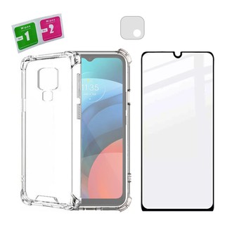 Kit Capa Case Capinha Anti Shock Motorola Moto E7 + Pelicula Vidro 3D+Pelicula Camera