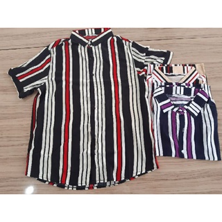 Camisa masculina Listrada Slim de viscose manga curta de Botão Camisa Social