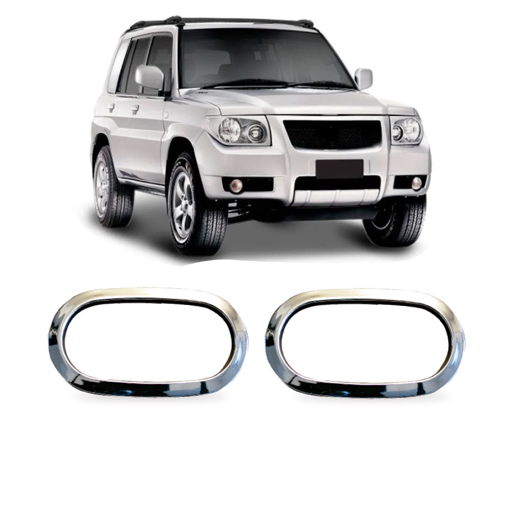 Par Aplique Cromado para Moldura Pisca de Paralama L200 2003/2016 Pajero 2000/2013 TR4 2003/2012