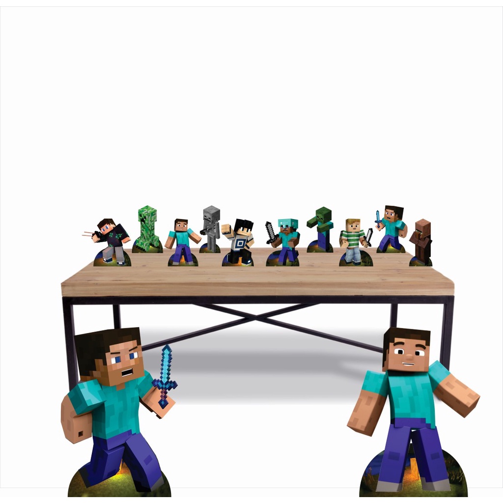 Minecraft - Kit Display 2 De Chão 8 de Mesa - Para Decorar | Shopee Brasil