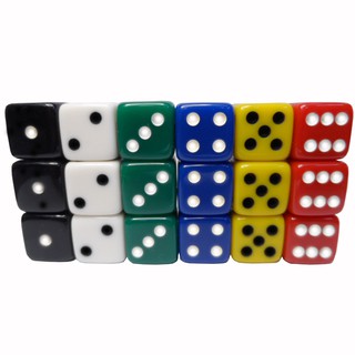 Dados Coloridos De 6 Lados Kit Com 18 Peças 16 Mm Novo