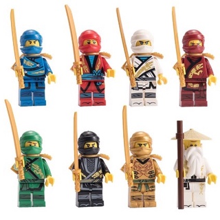LEGO Bonecos Ninjas Personagens Heróis Samurai Mestre Brinquedo Blocos de Montar