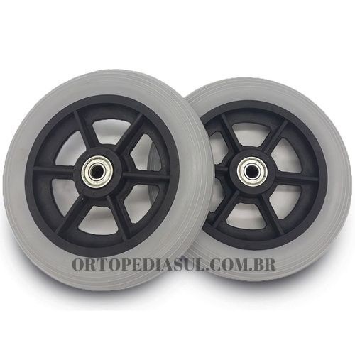 RODA DE 6'' MACIÇA PARA CADEIRA DE RODAS ORTOBRAS - ORTOMOBIL - FREEDOM - ORTOMIX - JAGUARIBE (PAR)
