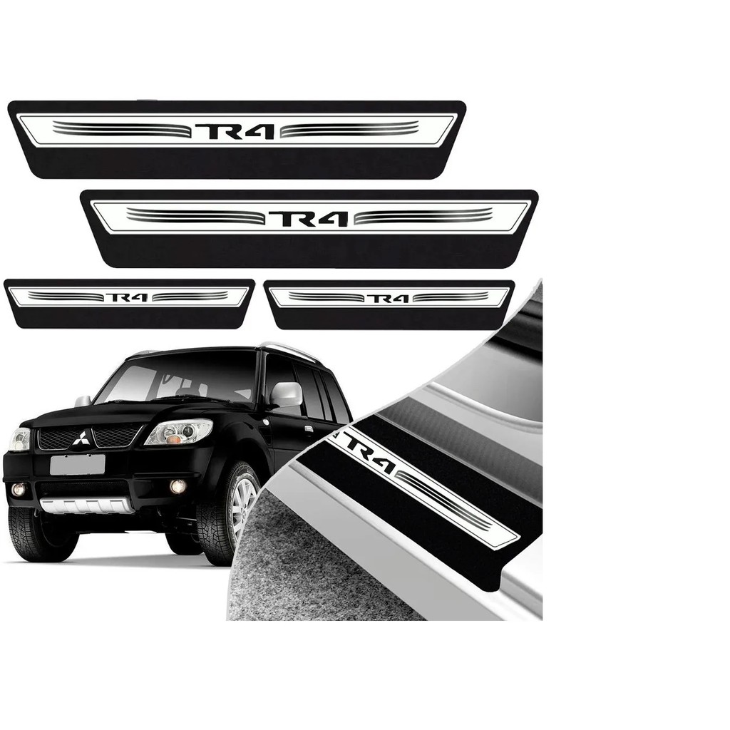 Kit 8 Peças Soleira Adesivo Porta Pajero Tr4 2005 2006 2007 2008 2009 2010 2011 2012 2013 2014 2015 - Prata Imperdível !!!! !!! Aproveite!