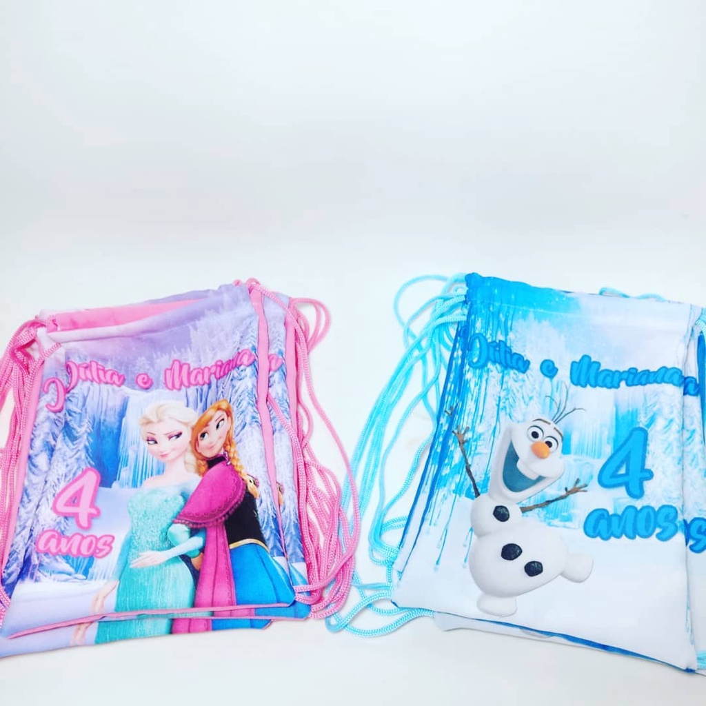 Kit c/10 Mochila Frozen Olaf  Sacolinhas personalizadas Ecobag Lembrancinha de aniversário
