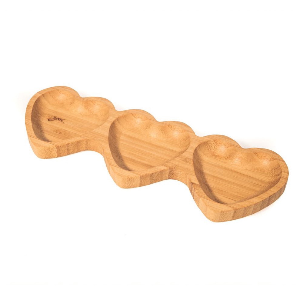 Mini Petisqueira em Coração Tripla Bambu Yoi Cozinha
