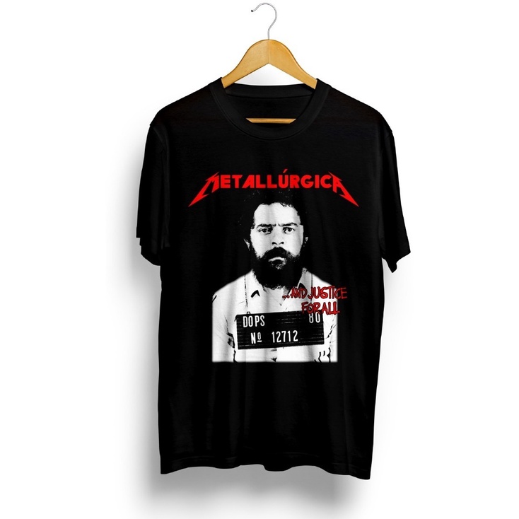 Camiseta Metalúrgica Lula Livre Metallica Justice For All