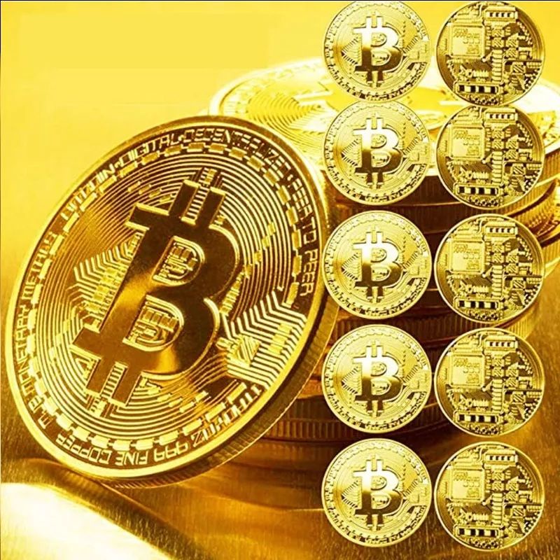 Bitcoin Moeda Física Comemorativa (Cor: Ouro / Prata) - Colecionador